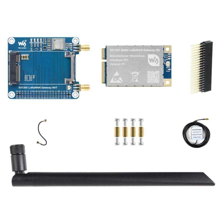 Waveshare For Raspberry Pi LoRaWAN Gateway Module Standard Mini-PCIe Socket(SX1303 868M With Expa...