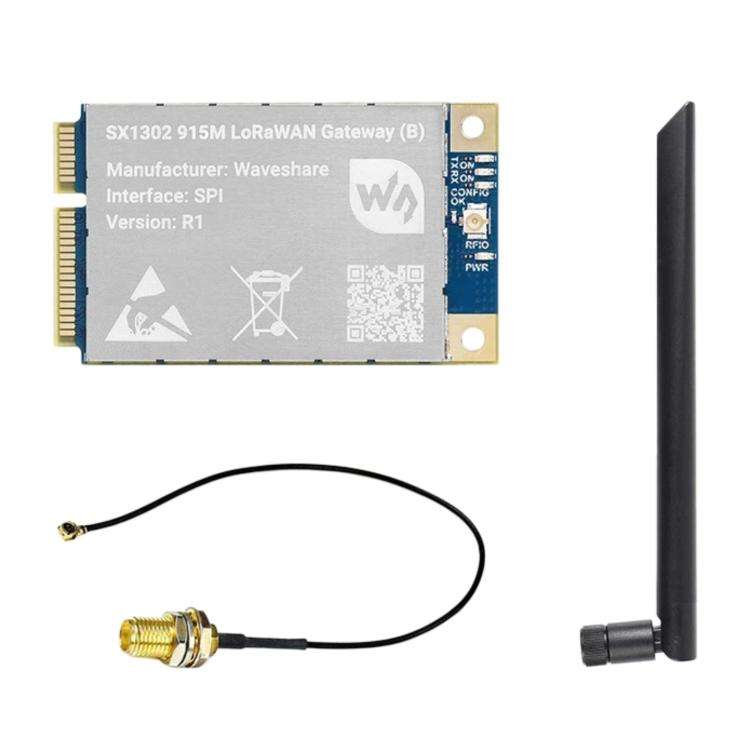 Waveshare For Raspberry Pi LoRaWAN Gateway Module Standard Mini-PCIe Socket(SX1302 915M)