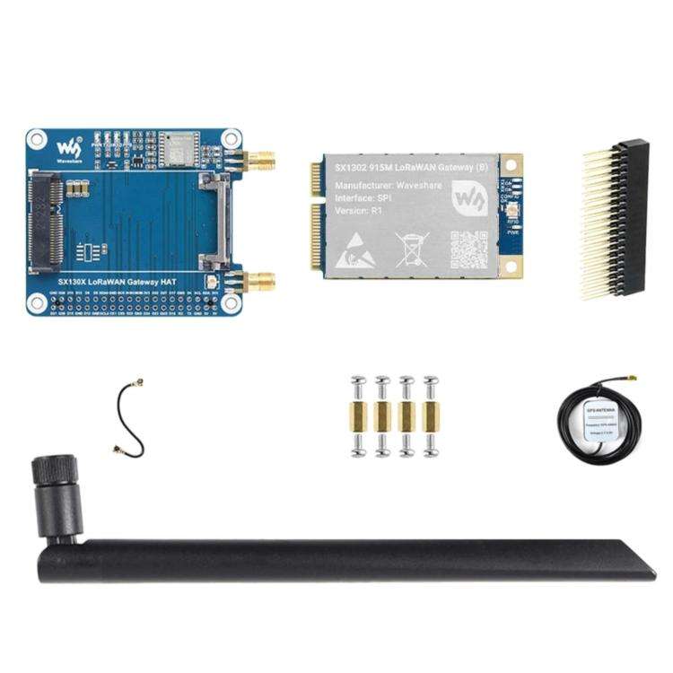 Waveshare For Raspberry Pi LoRaWAN Gateway Module Standard Mini-PCIe Socket(SX1302 915M With Expa...