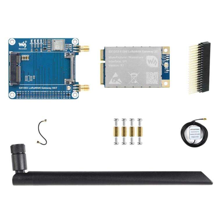 Waveshare For Raspberry Pi LoRaWAN Gateway Module Standard Mini-PCIe Socket(SX1303 915M With Expa...