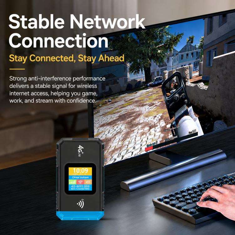 4G Wireless Hotspot LTE Wireless Type-C SIM Card Router(Blue)