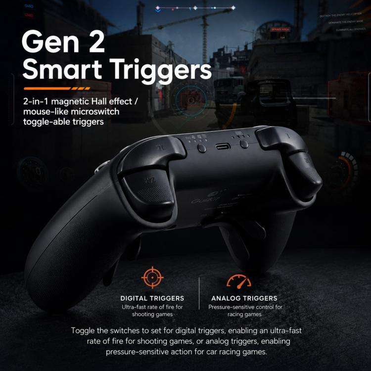 GuliKit TT MAX Wireless Controller with 720-degree Adjustable TMR Joysticks, Magnetic Levitation ...