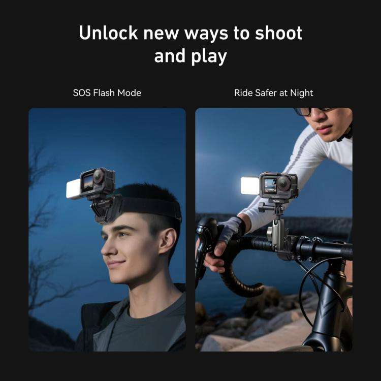 For DJI Action 5 Pro/4/3 TELESIN Quick-Release Mini Vlog Fill Light, IPX5 Waterproof Magnetic LED...