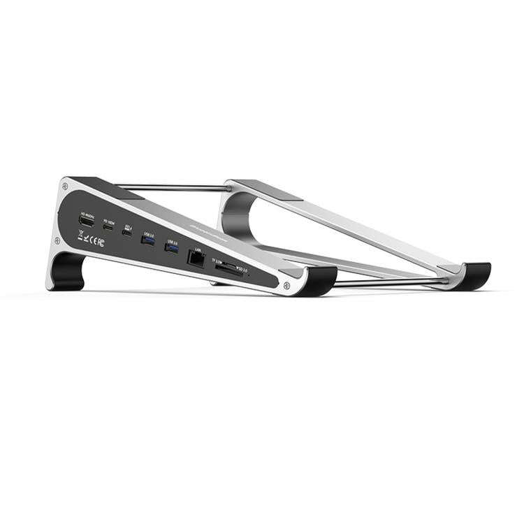 TYPE-C Laptop / Tablet Stand With USB 3.0 Expansion Dock, Interfaces: 8 in 1 Expansion/Ethernet Port