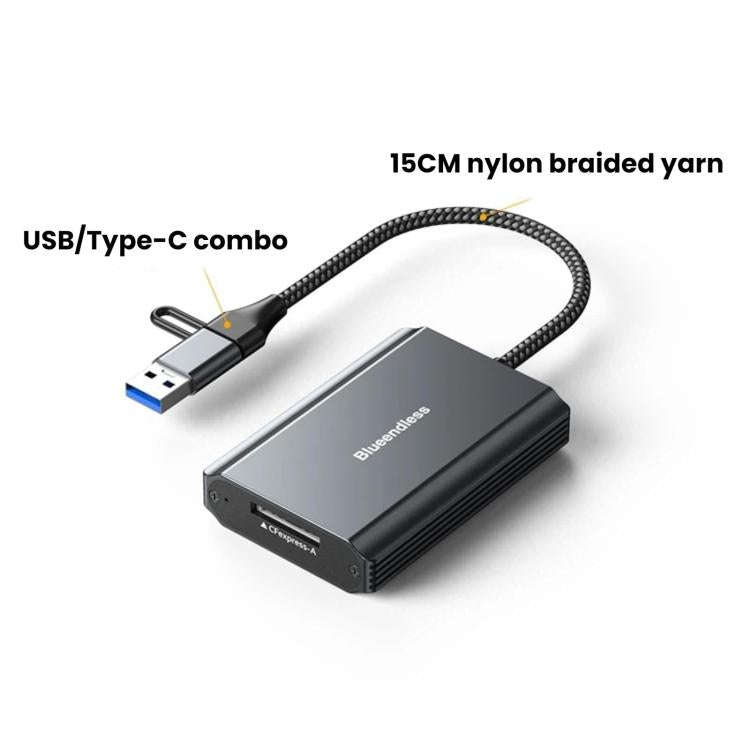 Blueendless Card Reader Camera Converter, Interfaces: CFeA / USB3.2 10Gbps