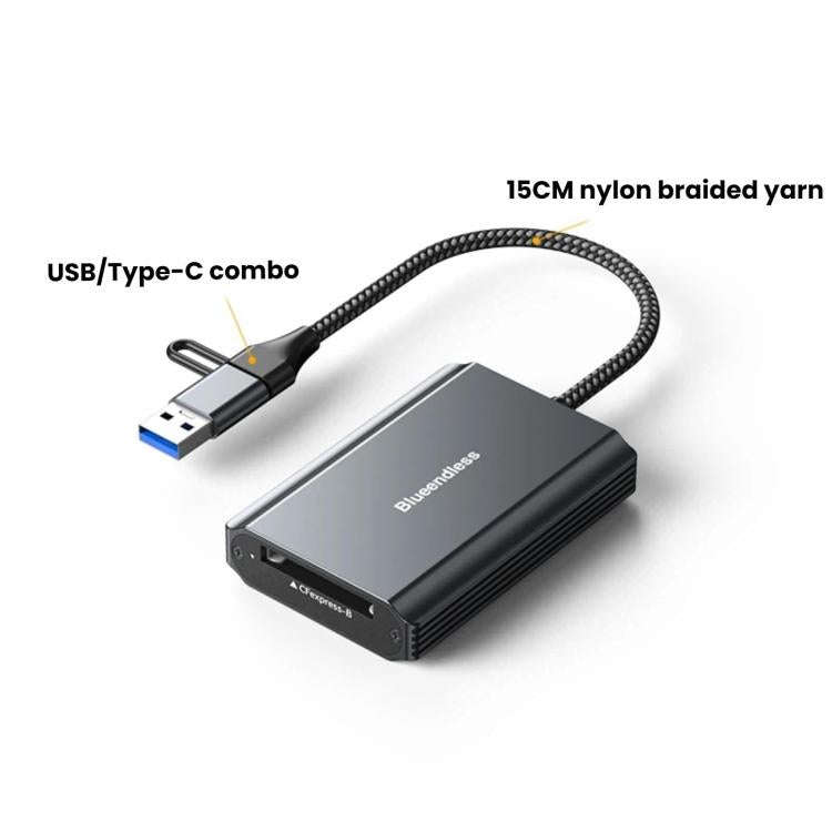 Blueendless Card Reader Camera Converter, Interfaces: CFeB / USB3.2 10Gbps