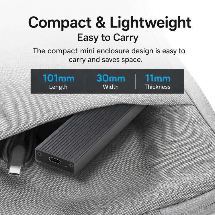 Blueendless 2806N M.2 NVMe SSD Enclosure 10Gbps Aluminum External Solid State Drive Case USB-C To...