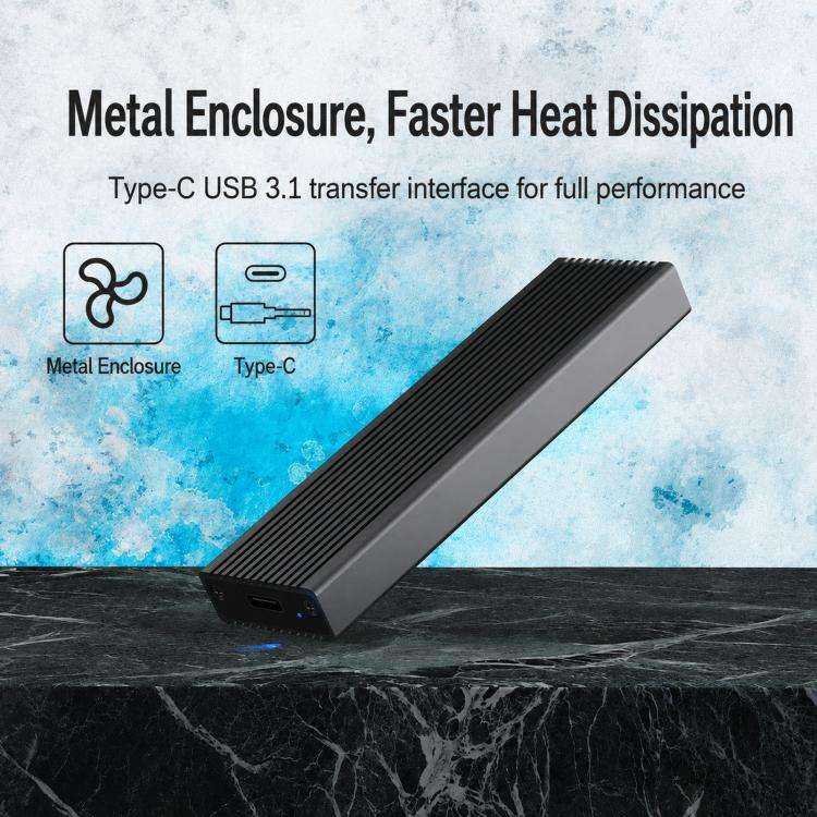 Blueendless 2806N M.2 NVMe SSD Enclosure 10Gbps Aluminum External Solid State Drive Case With USB...