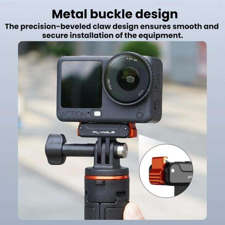 For DJI Osmo Action 6 / 5 Pro / 4 / 3 FLYMILE Magnetic Quick-Release Base(Black)