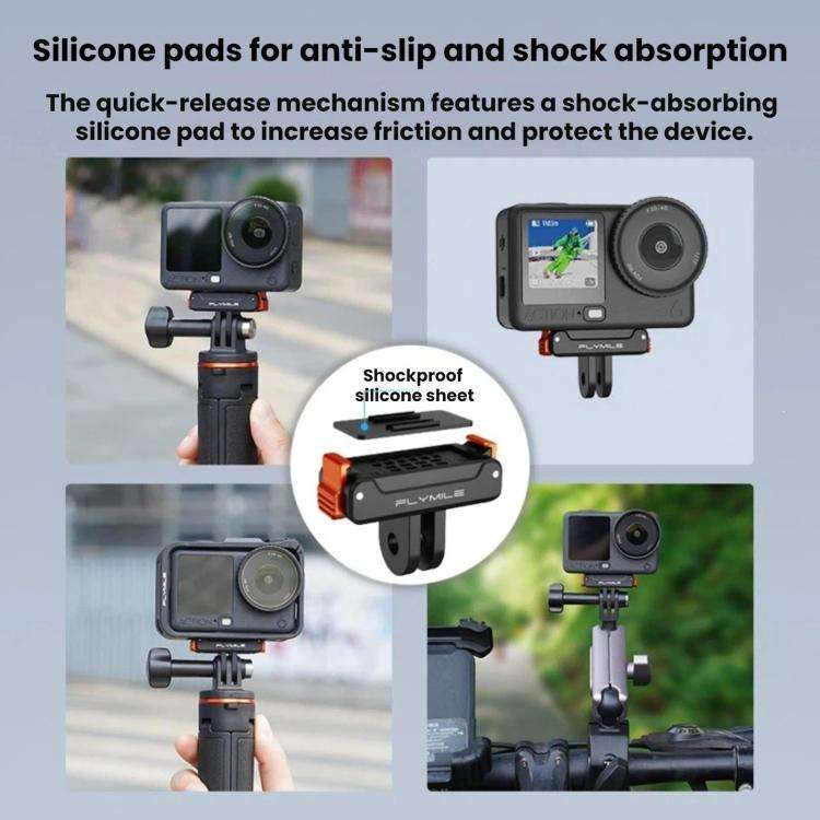 For DJI Osmo Action 6 / 5 Pro / 4 / 3 FLYMILE Magnetic Quick-Release Base(Black)