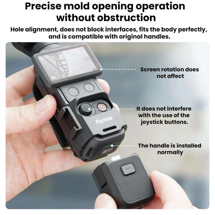 For DJI Pocket 4 / 3 Flymile Multi-Functional Handheld Extender Frame With Strap Mount(Black)