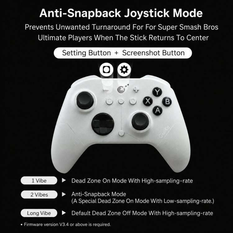 GuliKit ES Pro E-Sports Controller With TMR Joysticks Support Switch / Switch 2 Wakeup(White)