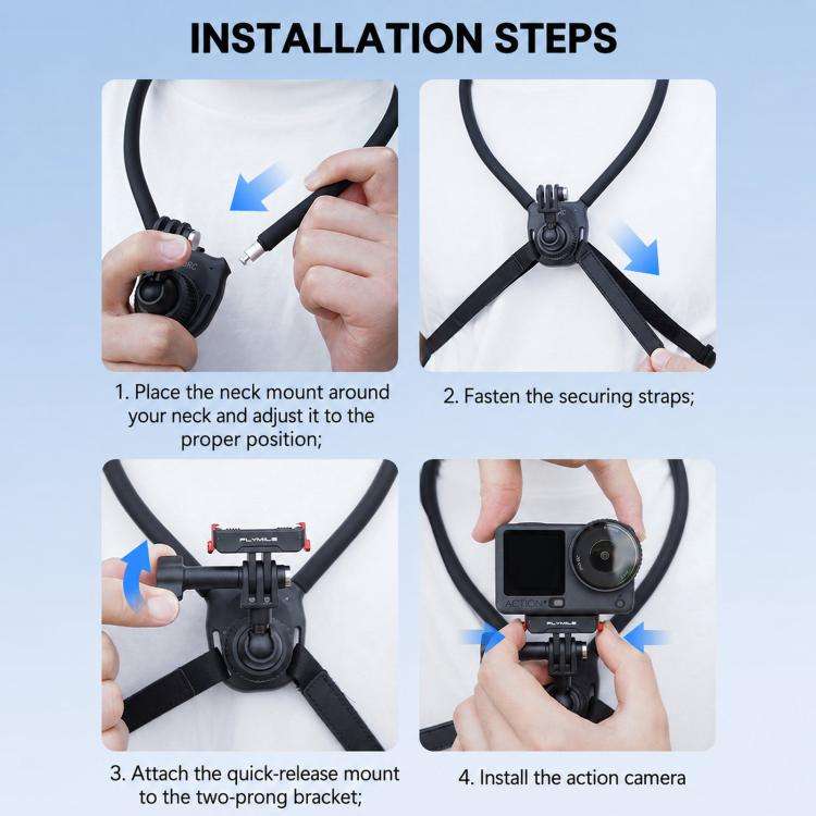 For Insta360  Ace Pro 1 / 2 BRDRC POV Perspective Shot Quick-Release Neck Brace