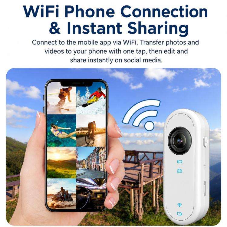 Mini Magnetic Action Camera 1080P Wearable Body Cam With Wi-Fi App, EIS, Spec: Meeting Kit