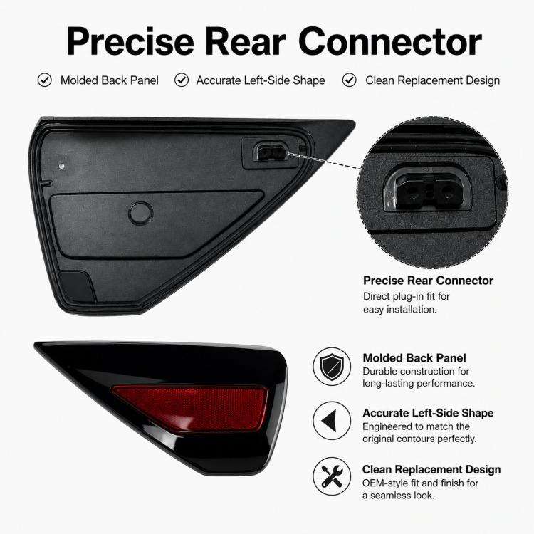 For Tesla Model 3 / Y Left Charging Port Cover 1448300 / 1518783-00(Black)