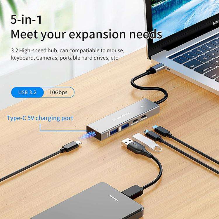 Blueendless 5 In 1 10Gbps High-Speed Computer/Mobile Phone Converter/Extension Splitter, Interfac...