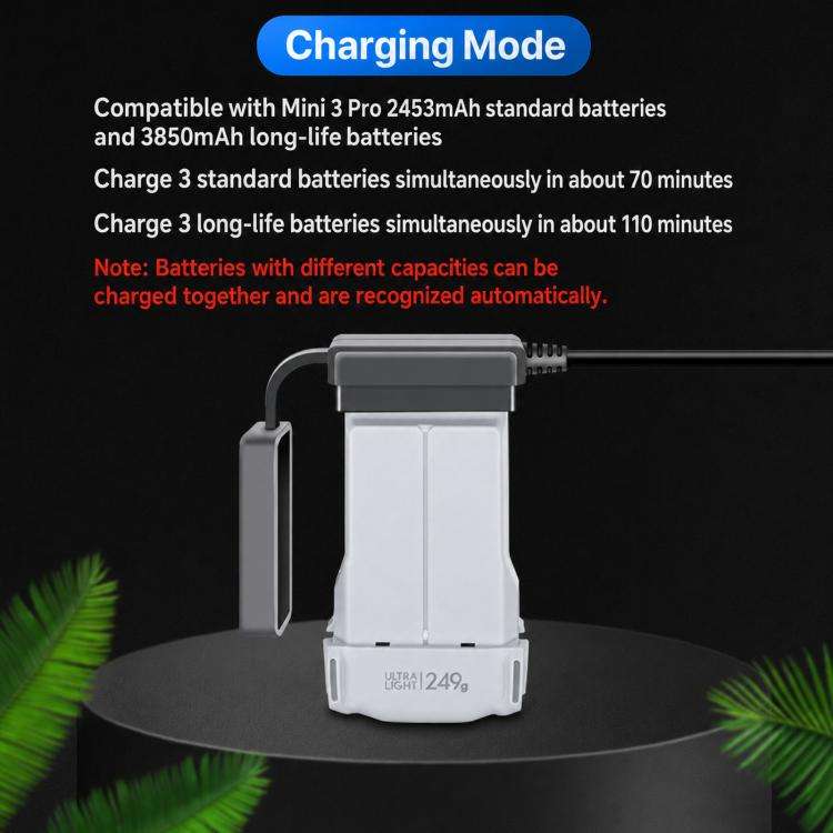 YX 3-Way Smart Charger with LCD Display For DJI Mini 5 Pro / Mini 4 Pro / Mini 3 Pro / Mini 3 Mul...