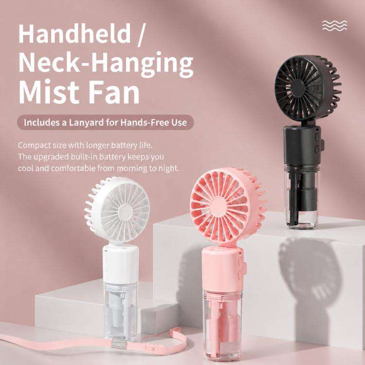 Handheld Misting Fan with Neck Strap 180 Degree Foldable Portable Water Spray Fan Type-C Recharge...