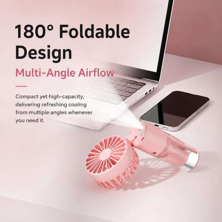 Handheld Misting Fan with Neck Strap 180 Degree Foldable Portable Water Spray Fan Type-C Recharge...