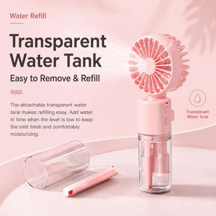 Handheld Misting Fan with Neck Strap 180 Degree Foldable Portable Water Spray Fan Type-C Recharge...