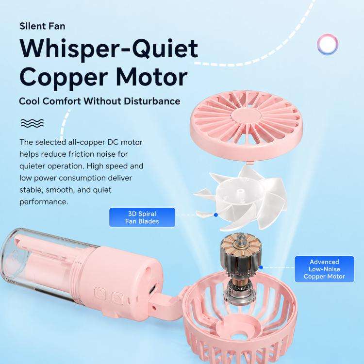 Handheld Misting Fan with Neck Strap 180 Degree Foldable Portable Water Spray Fan Type-C Recharge...