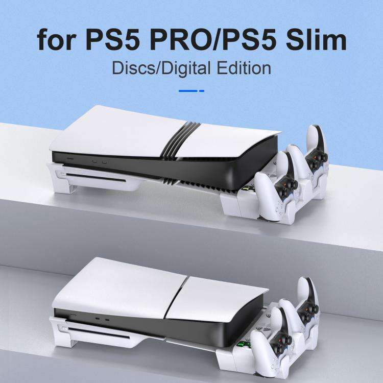 For PS5 Pro / Slim STARTRC GAMES Cooling Stand Multi-Functional Game Controller Charging Rack Hor...