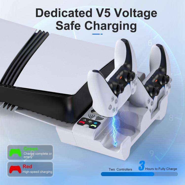 For PS5 Pro / Slim STARTRC GAMES Cooling Stand Multi-Functional Game Controller Charging Rack Hor...