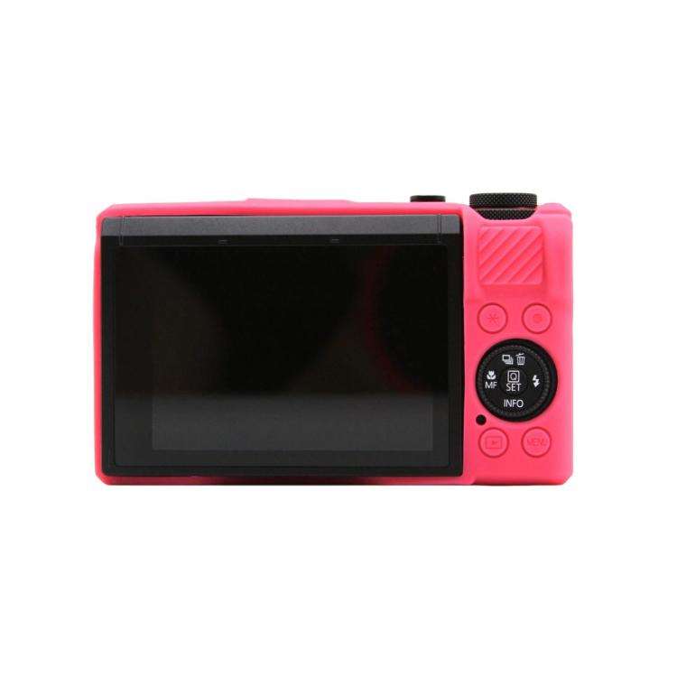 For Canon PowerShot G7 X Mark III Silicone Protective Case With Lens Cover(Rose Red)