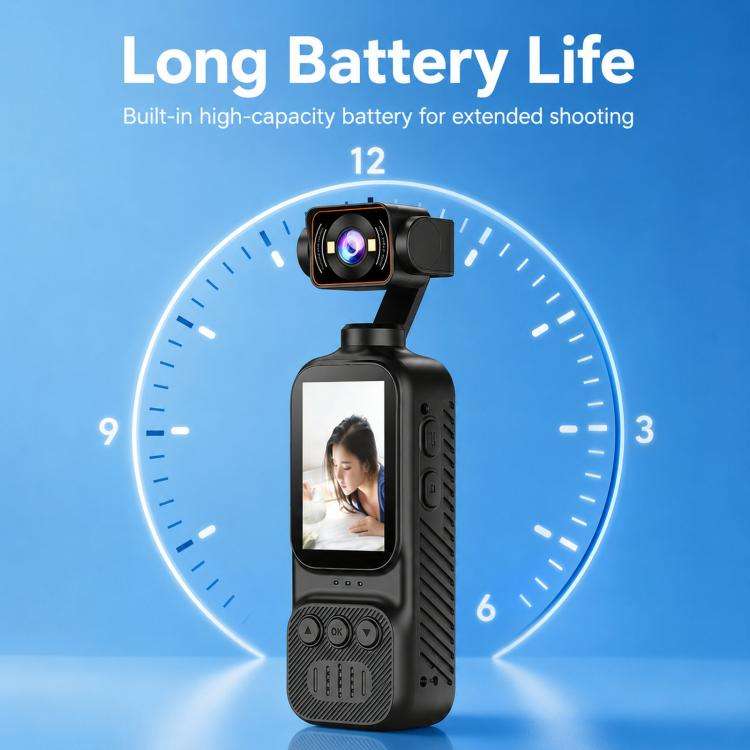 DV07-4K Handheld Vlog Camera With 270-Degree Motorized Rotatable Lens 2.0 Inch Screen Pocket Vide...