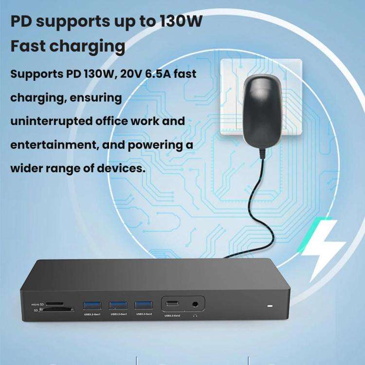 Blueendless Dual HDMI/DP Gigabit Expansion Dock With USB 3.2 Split Cable For Triple Display Expan...