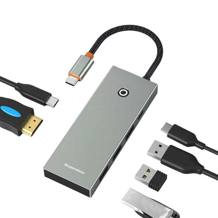Blueendless Type-C Docking Station 4K 60Hz Screen Mirroring USB 3.0 Splitter, Interface: HDMI2.0+...