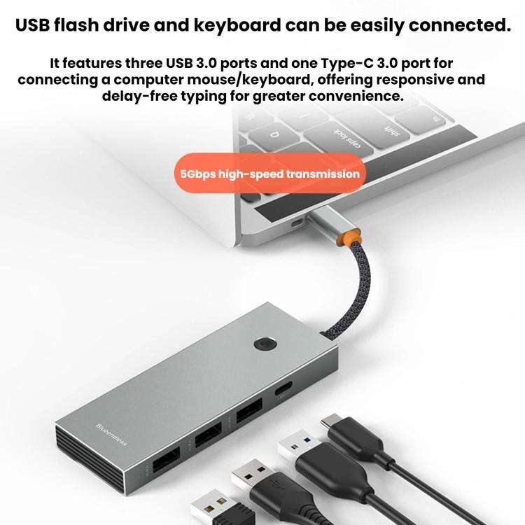 Blueendless Type-C Docking Station 4K 60Hz Screen Mirroring USB 3.0 Splitter, Interface: HDMI 2.0...