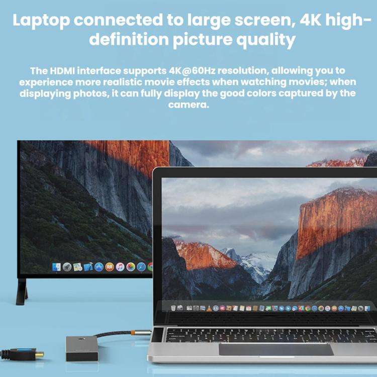 Blueendless Type-C Docking Station 4K 60Hz Screen Mirroring USB 3.0 Splitter, Interface: HDMI2.0+...