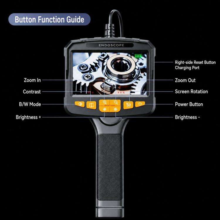 NK008S 2m Cable Length 5.5mm Lens Endoscope Camera With 4.3 inch IPS HD Screen Borescope Camera H...
