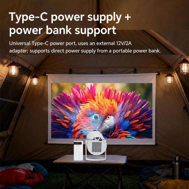 HY300Pro+ Mini Android 13 Short-Throw Projector HD Portable Home Projector UK Plug(White)