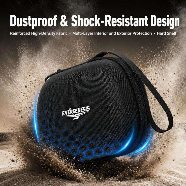 EVERGENESIS Pro 2 Universal Game Controller Storage Case Hard-Shell EVA Accessory Bag(Black)