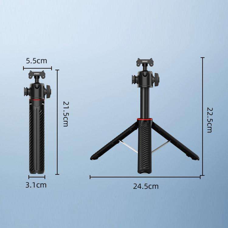 For Insta360 Ace Pro / 2 / X5 BRDRC Quick-Release Tripod Head Extension Selfie Stick(Black)