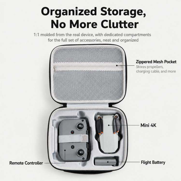 Baona BN-FD004 For DJI Mini 4K Hard EVA Carrying Case Drone Shoulder Bag Protective Storage Box, ...