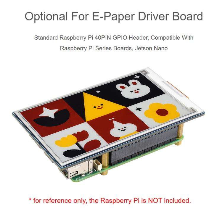 Waveshare 4.26inch E-Paper Display 800 × 480 Resolution Red/Yellow/Black/White The Raw Display Only