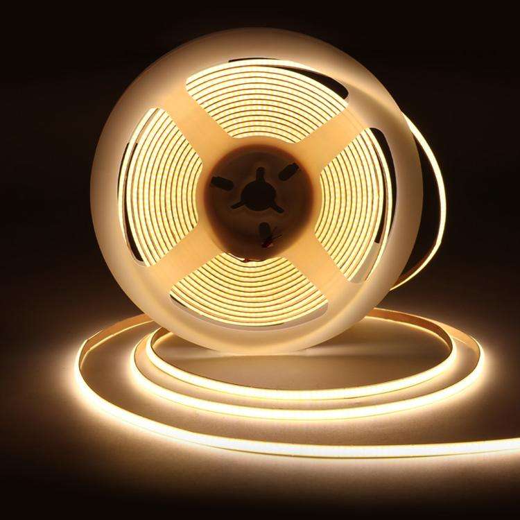 Waveshare 4000K DC 12V 5m 480 LEDs/m Single-Color COB Soft Light Strip No Light Spots Supports Fr...