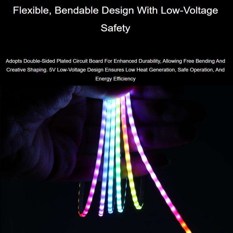 Waveshare 1m 160LEDs/M 5V RGB Colorful COB LED Strip WS2812B Control Chips Cuttable And Programmable