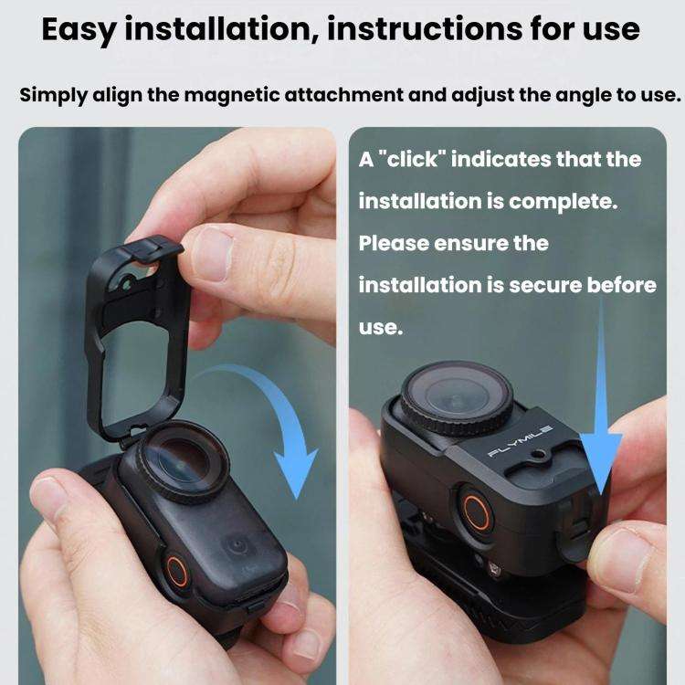 For DJI Osmo Nano Flymile Magnetic Backpack Strap Clip(Black)