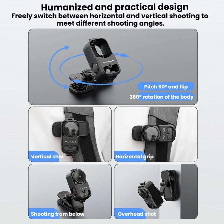 For DJI Osmo Nano Flymile Magnetic Backpack Strap Clip(Black)
