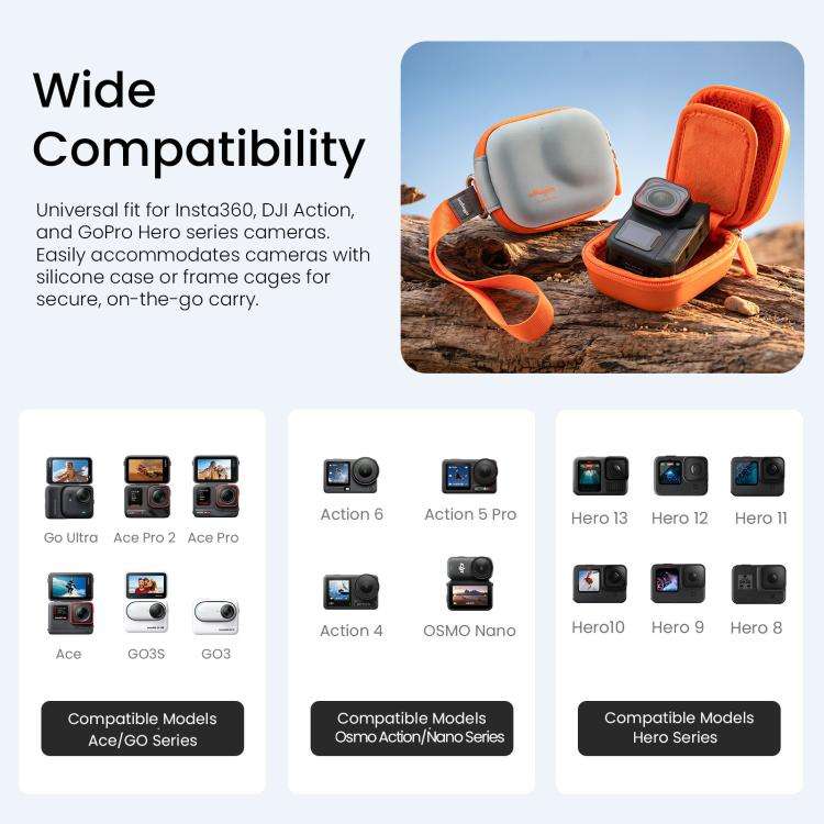 AMagisn ChicLite Series Action Camera Mini Carrying Case For Insta360, DJI Osmo Action & GoPro He...