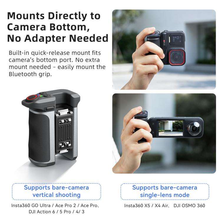 aMagisn Bluetooth Xplorer Grip Kit For Insta360 Ace Pro 2 / Ace Pro / X5 / X4 Air / X4 / X3