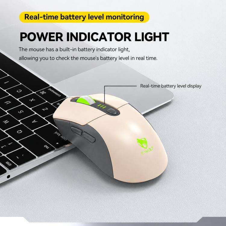 T-WOLF TF300 Rechargeable Wireless Keyboard and Mouse Combo 2.4G/Bluetooth Dual Mode 98-Key Compa...