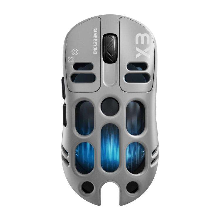 T-WOLF X3 Tri-Mode Wireless Gaming Mouse Ultra-Lightweight Hollow-Out Honeycomb Shell 8000 DPI(Grey)