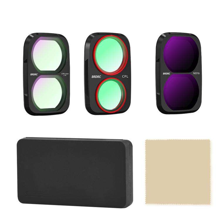 For DJI Osmo Pocket 4P BRDRC Filter Lens Protection Accessory, Specifications: CPL + ND16 + Soft ...