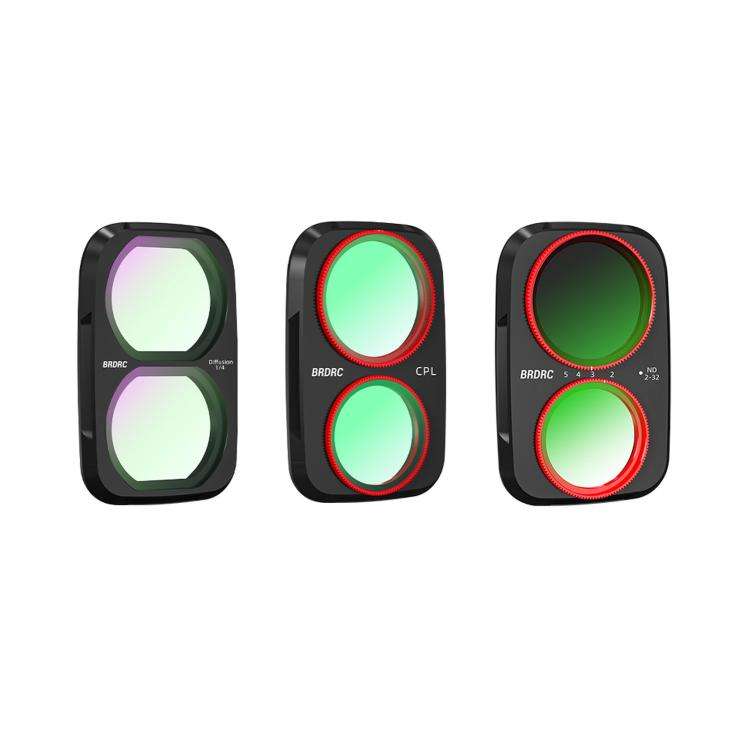 For DJI Osmo Pocket 4P BRDRC Filter Lens Protection Accessory, Specifications: CPL + Soft Black +...