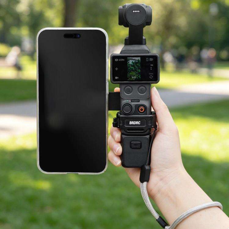 For DJI Osmo Pocket 4 / 4P / 3 BRDRC Teleprompter Magnetic Holder Cold Shoe Extender Phone Clip(B...